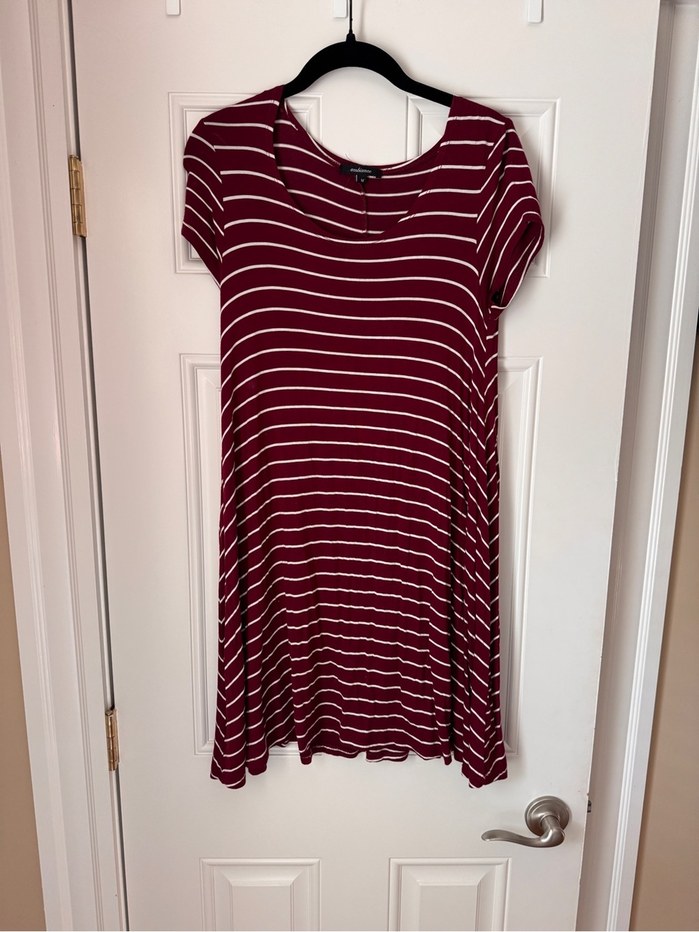 Striped Burgundy Dress